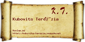 Kubovits Terézia névjegykártya